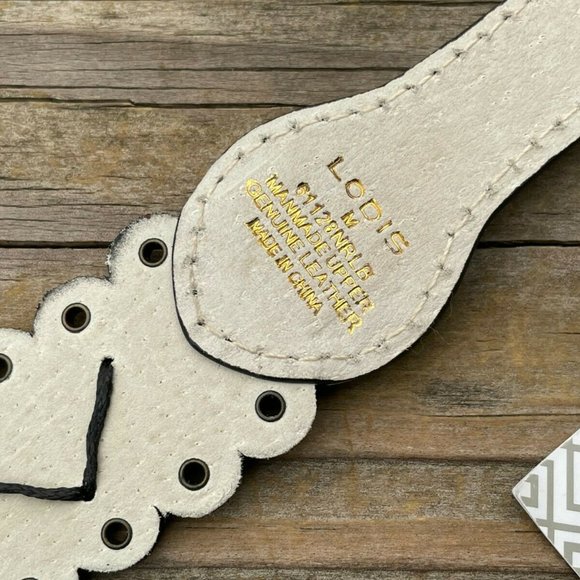 Lodis Women belt leather Lazer Cut fashion Women Black Waistband Size M - Picture 7 of 12